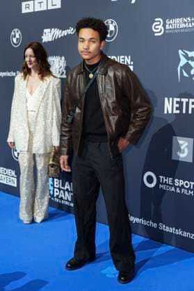 Lavinia Wilson and Joshua Kantara at the presentation of the Blue Panther TV Streaming Award 2025 at BMW Welt Munich, 22 10 2025 Foto:xN.xKolinzx xFuturexImagex panther_5203