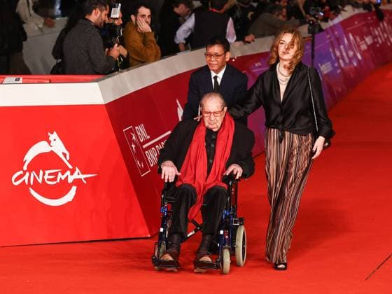 : Rome Cinema Fest 2025 evening 9 - Red carpet for the film ROBERTO ROSSELLINI MORE THAN A LIFE. Pictured: Tinto Brass. Elettra Wiedemann.  - ZUMAp169 20251023_zea_p169_1102 Copyright: xMarcoxProvvisionatox