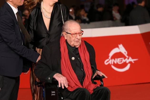 20th Rome Film Festival, red carpet for the film Roberto Rossellini, More Than a Lifetime Rome Film Fest, 20th edition, red carpet for the film Roberto Rossellini, More Than a Life. In the photo Tinto Brass. . Rome, Italy 23 October 2025, Credit:Maria Laura Antonelli Avalon Italy, Rome  Copyright: xMariaxLauraxAntonellix xAvalonx 1047683595