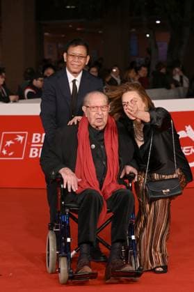 20th Rome Film Festival, red carpet for the film Roberto Rossellini, More Than a Lifetime Rome Film Fest, 20th edition, red carpet for the film Roberto Rossellini, More Than a Life. In the photo Tinto Brass e Elettra Rossellini Wiedemann. . Rome, Italy 23 October 2025, Credit:Maria Laura Antonelli Avalon Italy, Rome  Copyright: xMariaxLauraxAntonellix xAvalonx 1047683627
