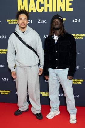 Smashing Machine Paris Film Premiere Samuel Lyon and Yann Djagbre attends Smashing Machine Paris Film Premiere at Pathe BNP Paribas on October 23, 2025 in Paris, France. Photo by Nasser Berzane ABACAPRESS.COM Paris France  Copyright: xBerzanexNasser ABACAx