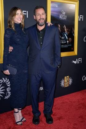 Jay Kelly Premiere - Los Angeles, USA LOS ANGELES, USA. October 23, 2025: Adam Sandler & Jackie Sandler at the AFI FEST premiere for Jay Kelly at the TCL Chinese Theatre. Los Angeles CA USA  Copyright: xPaulxSmith Featureflashx