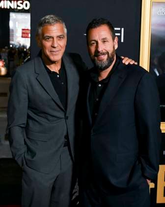 October 23, 2025, Hollywood, California, USA: American actor, filmmaker, activist, and humanitarian GEORGE CLOONEY and American actor and comedian ADAM SANDLER attend AFI FEST Presented By Red Carpet Premiere of Jay Kelly Hollywood USA - ZUMAb173 20251023_aap_b173_003 Copyright: xBillyxBennightx