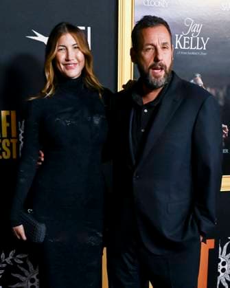 October 23, 2025, Hollywood, California, USA: American actress and former model JACKIE SANDLER and American actor and comedian ADAM SANDLER attend AFI FEST Presented By Red Carpet Premiere of Jay Kelly Hollywood USA - ZUMAb173 20251023_aap_b173_007 Copyright: xBillyxBennightx
