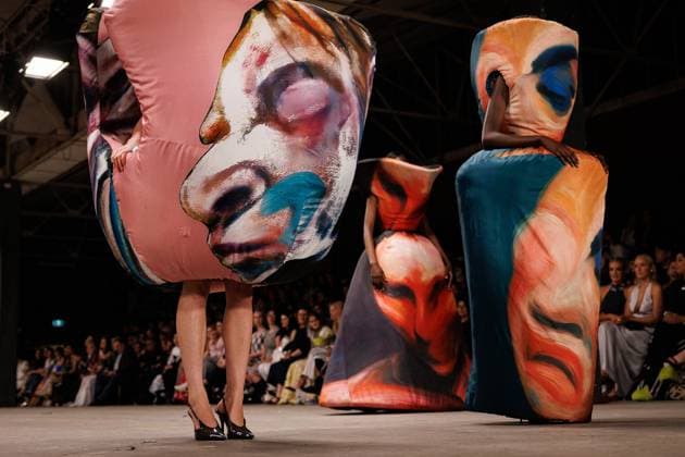 MELBOURNE FASHION WEEK 2025, Models Wearing design by Margaret Hogan during Melbourne Fashion Week at Younghusband, Melbourne, Friday, October 24, 2025. ( NO ARCHIVING MELBOURNE VICTORIA AUSTRALIA  Copyright: xNADIRxKINANIx 20251024139539919197