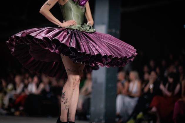 MELBOURNE FASHION WEEK 2025, Model Wearing design by Rhiannon Todd during Melbourne Fashion Week at Younghusband, Melbourne, Friday, October 24, 2025. ( NO ARCHIVING MELBOURNE VICTORIA AUSTRALIA  Copyright: xNADIRxKINANIx 20251024144887685973