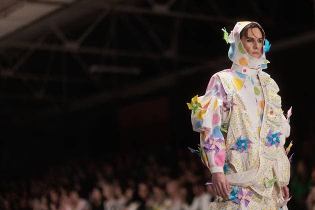 MELBOURNE FASHION WEEK 2025, Model Wearing design by Zachary Millen-Sigley during Melbourne Fashion Week at Younghusband, Melbourne, Friday, October 24, 2025. ( NO ARCHIVING MELBOURNE VICTORIA AUSTRALIA  Copyright: xNADIRxKINANIx 20251024156046823876