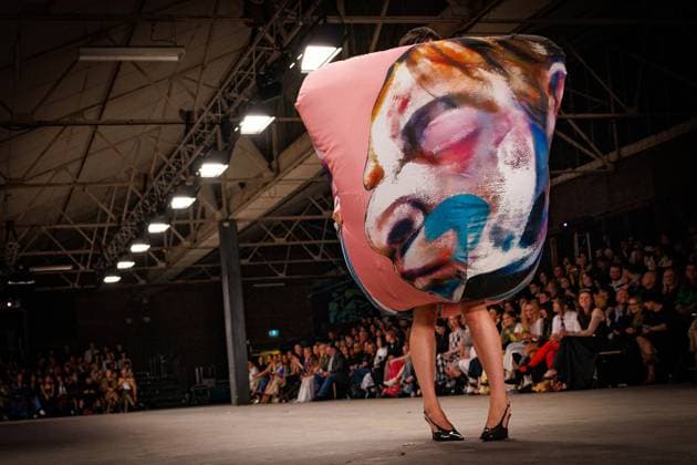 MELBOURNE FASHION WEEK 2025, Models Wearing design by Margaret Hogan during Melbourne Fashion Week at Younghusband, Melbourne, Friday, October 24, 2025. ( NO ARCHIVING MELBOURNE VICTORIA AUSTRALIA  Copyright: xNADIRxKINANIx 20251024175509182240