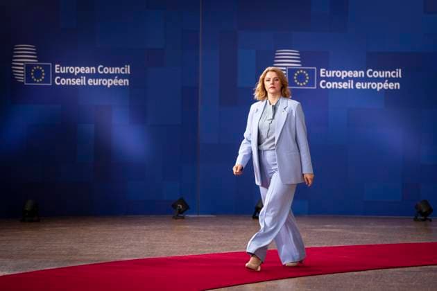 Evinka Silina, Prime Minister of Latvia. Heads of state gathered today in the Belgian capital for a European summit to discuss strengthening Europe s military security. - 23 10 2025 - Belgium Brussels Brussels -  NicolasxLandemardx xLexPictorium LePictorium_0317775