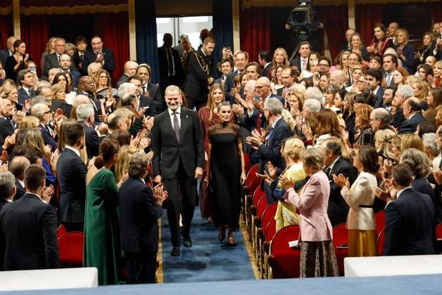 Spanish King Felipe VI and Queen Letizia with Princess Leonor de Borbon and Infanta Sofia de Borbon during the delivery of the Princess of Asturias Awards 2025 in Oviedo, on Friday 24 October 2025. Cordon Press 
