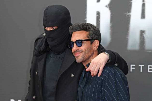 Aykut Anhan Haftbefehl , Elyas M™Barek at the premiere of the Netflix documentary highlight BABO DIE HAFTBEFEHL STORY at the Astor Film Lounge in Berlin on 24 10 2025