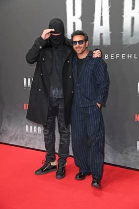 Aykut Anhan Haftbefehl , Elyas M™Barek at the premiere of the Netflix documentary highlight BABO DIE HAFTBEFEHL STORY at the Astor Film Lounge in Berlin on 24 10 2025