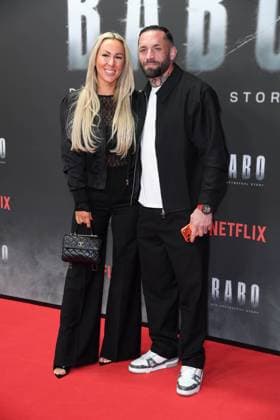 Christian Eckerlin with his wife Dominique Eckerlin at the premiere of the Netflix documentary highlight BABO DIE HAFTBEFEHL STORY at the Astor Film Lounge in Berlin on 24 10 2025