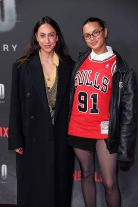 Melissa Khalaj, Taneshia Abt at the premiere of the Netflix documentary highlight BABO DIE HAFTBEFEHL STORY at the Astor Film Lounge in Berlin on 24 10 2025