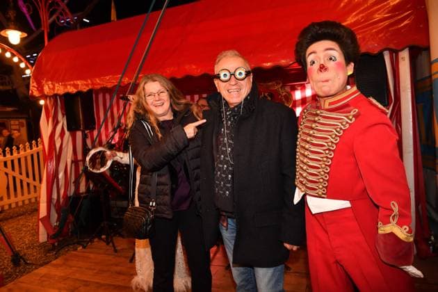 Günther Sigl with his wife and clown Roncalli Premiere ARTistART Werksviertel at Ostbahnhof Munich October 24, 2025