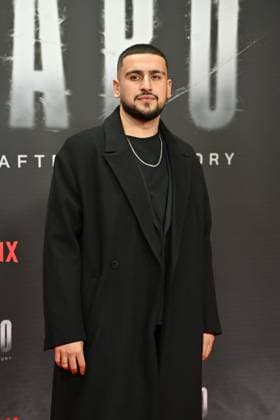Deniz Ercan at the Babo Die Haftbefehl Story Netflix documentary premiere on 24 10 2025 at the Astor Film Lounge in Berlin Babo Netflix Premiere in Berlin