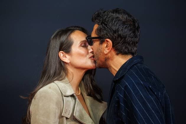 Premiere - BABO - Die Haftbefehl Story - Jessica Riso M Barek und Elyas M Barek bei der Premiere desr Netflix Doku BABO - Die Haftbefehl Story im Astor Film Lounge am 22.10.2025 in Berlin. Copyright: xEventpressxKochanx