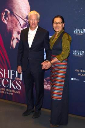 Richard Gere and Tencho Gyatso at the premiere of the documentary Wisdom of Happiness at the cinema in the Kulturbrauerei Berlin, 24 10 2025 Foto:xC.xBehringx xFuturexImagex gere_5006