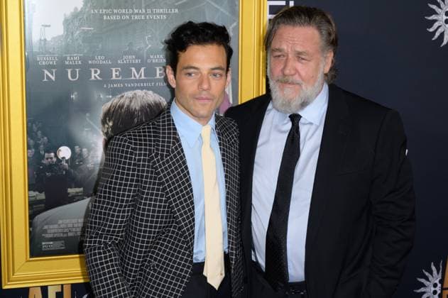 Nuremberg Premiere - Los Angeles, USA LOS ANGELES, USA. October 24, 2025: Rami Malek & Russell Crowe at the AFI FEST premiere for Nuremberg at the TCL Chinese Theatre. Los Angeles CA USA  Copyright: xPaulxSmith Featureflashx