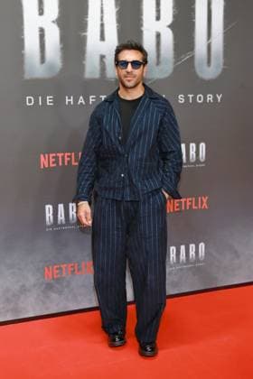 24 10 2025, Elyas MÕBarek at the Netflix premiere of Babo Ð The Arrest Warrant Story, Astor Film Lounge, Berlin, Berlin