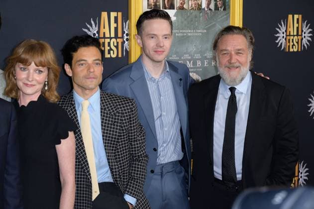 Nuremberg Premiere - Los Angeles, USA LOS ANGELES, USA. October 24, 2025: Wrenn Schmidt, Rami Malek, Mark O Brien & Russell Crowe at the AFI FEST premiere for Nuremberg at the TCL Chinese Theatre. Los Angeles CA USA  Copyright: xPaulxSmith Featureflashx