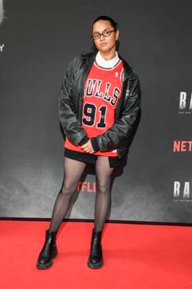abb Haftbefehl Taneshia Abt as a guest on the red carpet of the special screening event of the Netflix documentary highlight Babo The Haftbefehl Story at the Astor Film Lounge on 24 10 2025in Berlin Berlin Germany