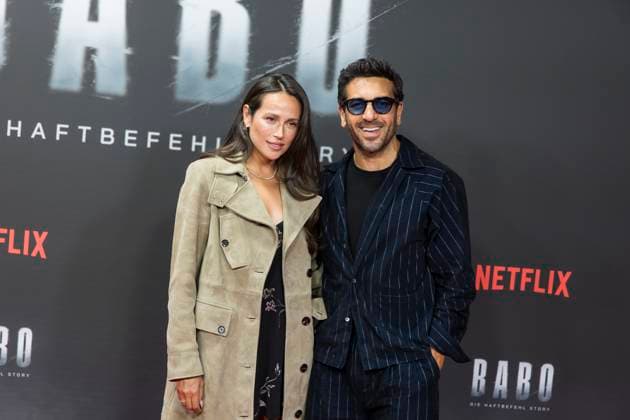 Babo, premiere at the Astor Film Lounge, Berlin, 24 10 2025 Jessica Riso and Elyas M Barek at the premiere of the Netflix film Babo at the Astor Film Lounge Berlin on 24 10 2025 Berlin Astor Film Lounge Copyright: xBenxKriemannx