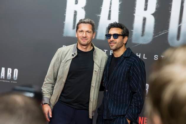 Babo, premiere at the Astor Film Lounge, Berlin, 24 10 2025 Paco Luca Nitsche and Elyas M Barek at the premiere of the Netflix film Babo at the Astor Film Lounge Berlin on 24 10 2025 Berlin Astor Film Lounge Copyright: xBenxKriemannx