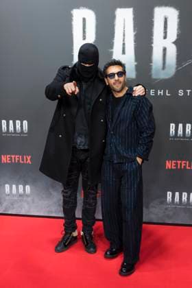 Babo, premiere at the Astor Film Lounge, Berlin, 24 10 2025 Aykut Anhan aka Haftbefehl and Elyas M Barek at the premiere of the Netflix film Babo at the Astor Film Lounge Berlin on 24 10 2025 Berlin Astor Film Lounge Copyright: xBenxKriemannx