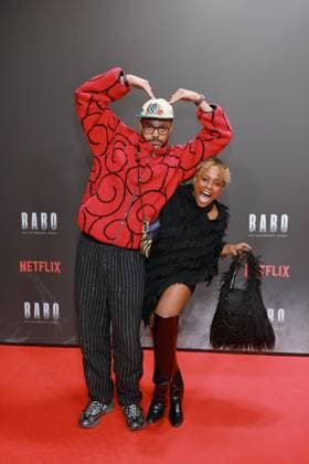 24 10 2025, Yannick Niang and Tsellot Melesse at the Netflix premiere of Babo Ð The Arrest Warrant Story, Astor Film Lounge, Berlin, Berlin