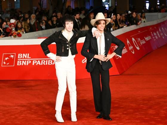 Rome: Rome Cinema Fest 2025, Evening 11 - Red Carpet for the Film The Guitar in the Stone - Lucio Corsi Live at the Abbey of San Galgano. Pictured: Tommaso Ottomano, Lucio Corsi Rome  - ZUMAp169 20251025_zea_p169_963 Copyright: xMaurizioxD Avanzox