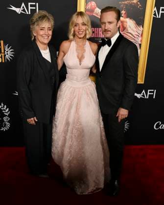 October 25, 2025, Hollywood, California, USA: American boxing analyst and motivational speaker. CHRISTY MARTIN, American actress and producer SYDNEY SWEENEY and American actor BEN FOSTER attend AFI FEST Presented By Red Carpet Premiere of Christy Hollywood USA - ZUMAb173 20251025_aap_b173_037 Copyright: xBillyxBennightx