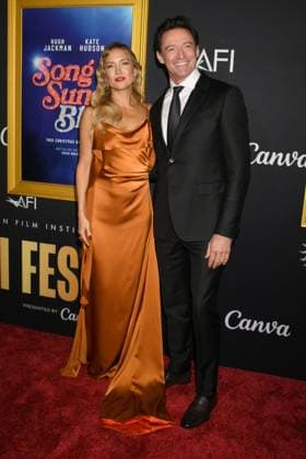 HOLLYWOOD, CA- OCTOBER 26: Kate Hudson and Hugh Jackman at the special screening of Song Sung Blue during the 2025 AFI Fest at TCL Chinese 6 Theatre on October 26, 2025 in Hollywood, California. Copyright: xJeffreyxMayerx
