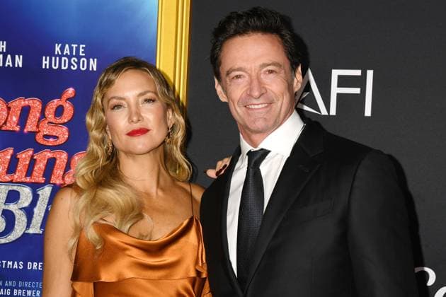 HOLLYWOOD, CA- OCTOBER 26: Kate Hudson and Hugh Jackman at the special screening of Song Sung Blue during the 2025 AFI Fest at TCL Chinese 6 Theatre on October 26, 2025 in Hollywood, California. Copyright: xJeffreyxMayerx