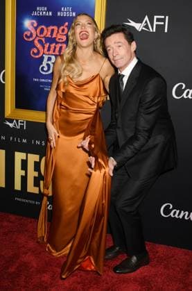 HOLLYWOOD, CA- OCTOBER 26: Kate Hudson and Hugh Jackman at the special screening of Song Sung Blue during the 2025 AFI Fest at TCL Chinese 6 Theatre on October 26, 2025 in Hollywood, California. Copyright: xJeffreyxMayerx