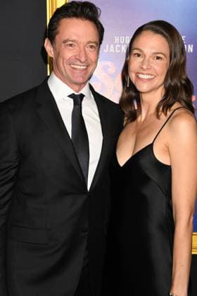 HOLLYWOOD, CA- OCTOBER 26: Hugh Jackman and Sutton Foster at the special screening of Song Sung Blue during the 2025 AFI Fest at TCL Chinese 6 Theatre on October 26, 2025 in Hollywood, California. Copyright: xJeffreyxMayerx