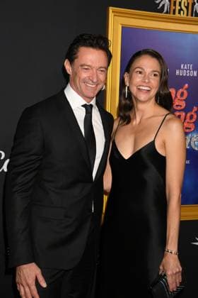 HOLLYWOOD, CA- OCTOBER 26: Hugh Jackman and Sutton Foster at the special screening of Song Sung Blue during the 2025 AFI Fest at TCL Chinese 6 Theatre on October 26, 2025 in Hollywood, California. Copyright: xJeffreyxMayerx