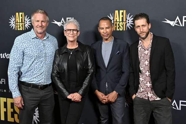 Daniel Junge, Jamie Lee Curtis, Wellington Love and Jed Alan at the premiere of the documentary I Was Born This Way at the 39 AFI Fest 2025 at the TCL Chinese 6 Theatre Los Angeles, 26 10 2025 Foto:xD.xStarbuckx xFuturexImagex curtis_5003
