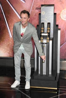 NEW YORK, NY- OCTOBER 27: Tom Felton Lights the Empire State Building to celebrate his Broadway debut when he returns to same iconic role now on stage in Harry Potter and the Cursed Child on October 27, 2025 in New York City. Copyright: xmpi099x