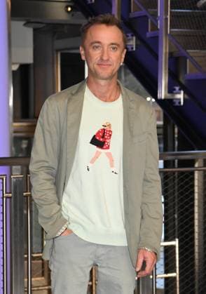 NEW YORK, NY- OCTOBER 27: Tom Felton Lights the Empire State Building to celebrate his Broadway debut when he returns to same iconic role now on stage in Harry Potter and the Cursed Child on October 27, 2025 in New York City. Copyright: xMediaPunchx