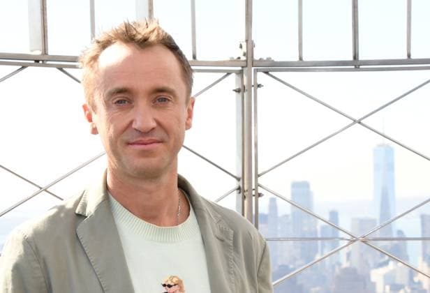 NEW YORK, NY- OCTOBER 27: Tom Felton Lights the Empire State Building to celebrate his Broadway debut when he returns to same iconic role now on stage in Harry Potter and the Cursed Child on October 27, 2025 in New York City. Copyright: xMediaPunchx