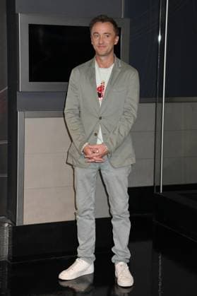 NEW YORK, NY- OCTOBER 27: Tom Felton Lights the Empire State Building to celebrate his Broadway debut when he returns to same iconic role now on stage in Harry Potter and the Cursed Child on October 27, 2025 in New York City. Copyright: xMediaPunchx