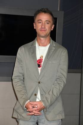 NEW YORK, NY- OCTOBER 27: Tom Felton Lights the Empire State Building to celebrate his Broadway debut when he returns to same iconic role now on stage in Harry Potter and the Cursed Child on October 27, 2025 in New York City. Copyright: xMediaPunchx