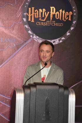 Tom Felton Lights the Empire State Building to celebrate his Broadway debut when he returns to same iconic role now on stage in Harry Potter And The Cursed Child Featuring: Tom Felton Where: New York City, New York, United States When: 27 Oct 2025 Credit: mpi099 MediaPunch INSTARimages EDITORIAL USE ONLY. NOT FOR USE BY NEWSPAPERS BASED IN THE UK. Copyright: xx instar55218778