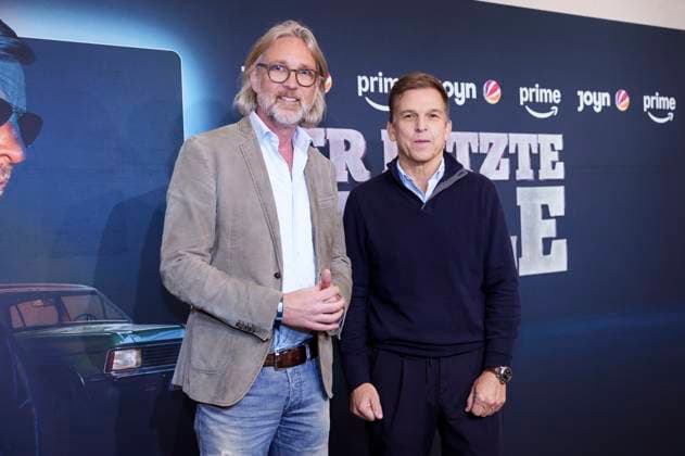 Marc Rasmus and Christoph Schneider at the premiere of the Prime Video SAT 1 series Der letze Bulle at the Gloria Palast Munich, 27 10 2025 Foto:xN.xKolinzx xFuturexImagex bulle_5003