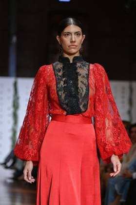 October 28, 2025, Madrid, Spain: A model showcases creations by Carmen Alba during the Atelier Couture bridal catwalk within Madrid Fashion Week, at Fabrica de Tapices in Madrid. Madrid Spain - ZUMAs197 20251028_aaa_s197_116 Copyright: xAtilanoxGarciax