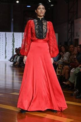October 28, 2025, Madrid, Spain: A model showcases creations by Carmen Alba during the Atelier Couture bridal catwalk within Madrid Fashion Week, at Fabrica de Tapices in Madrid. Madrid Spain - ZUMAs197 20251028_aaa_s197_146 Copyright: xAtilanoxGarciax