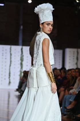 October 28, 2025, Madrid, Spain: A model showcases creations by Senorito Ortega during the Atelier Couture bridal catwalk within Madrid Fashion Week, at Fabrica de Tapices in Madrid. Madrid Spain - ZUMAs197 20251028_aaa_s197_213 Copyright: xAtilanoxGarciax