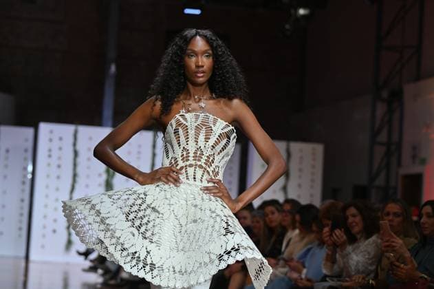 October 28, 2025, Madrid, Spain: A model showcases creations by Senorito Ortega during the Atelier Couture bridal catwalk within Madrid Fashion Week, at Fabrica de Tapices in Madrid. Madrid Spain - ZUMAs197 20251028_aaa_s197_230 Copyright: xAtilanoxGarciax