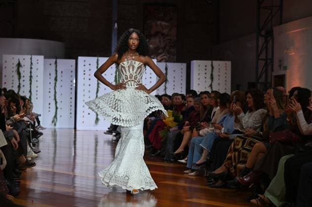 October 28, 2025, Madrid, Spain: A model showcases creations by Senorito Ortega during the Atelier Couture bridal catwalk within Madrid Fashion Week, at Fabrica de Tapices in Madrid. Madrid Spain - ZUMAs197 20251028_aaa_s197_238 Copyright: xAtilanoxGarciax